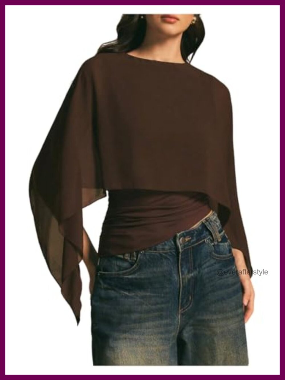 Women's Asymmetrical Sheer Mesh Top with Tank, Blouse Dressy Casual